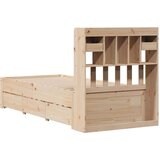 vidaXL Krevet s regalom za knjige bez madraca 75x190 cm borovina | shoptok.hr