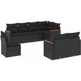  8-dijelni set vrtnih sofa od poliratana s jastucima crni | shoptok.hr
