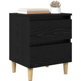 vidaXL Posteljna omarica s predalom Črna Orehovina 40 x 35 x 50 cm | Shoptok.si