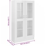  Vitrina bijela visokog sjaja 82,5x30,5x150 cm konstruirano drvo | Eponuda.com