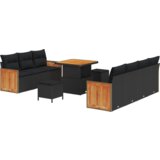 vidaXL Set garniture za vrt od 10 dijelova s jastučićima Crni poli ratan akacija | shoptok.hr