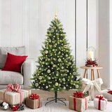 vidaXL Umjetna zložljiva božićna jelka 150 LED Zelena 150 cm PVC in PE | Shoptok.si