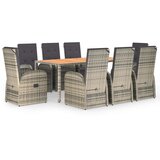  9-dijelni vrtni blagovaonski set sivi od poliratana | shoptok.hr