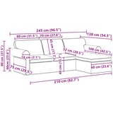 SOFA Svijetlo siva 245 x 138 x 80 cm tkanina | shoptok.hr