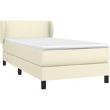  Boxspring - Krevet s oprugama i madracem krem 90 x 190 cm od umjetne kože - Krema 90 x 190 cm Gladak dizajn | shoptok.hr