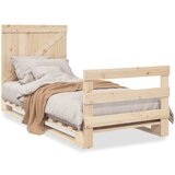 vidaXL Posteljni okvir z vzglavjem 90x200 cm trdna borovina Cene