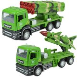 Magic Toys Vojni tovornjak: Vlečni vojaški tovornjak z raketo v dveh različicah 14cm Cene