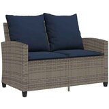  Vrtna sofa 2-sjed s jastucima i stolom sivi poliratan | Eponuda.com