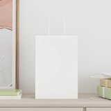  Papirnate vrećice 50 kom s ručkama bijele 21x11x31 cm | Eponuda.com