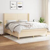  The Living Store Box spring postelja z vzmetnico krem 180x200 cm blago - Box Spring Postelja, (21444363) | Shoptok.si