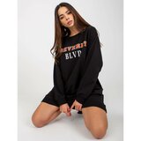 Fashion Hunters Black cotton sweatshirt with a print Cene