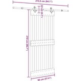 vidaXL Drsna vrata s kompletom vodil 95x210 cm trdna borovina | Shoptok.si
