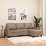  Trosjed s tabureom boja cappuccina 180 cm od umjetne kože | Eponuda.com