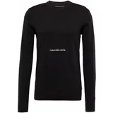 Calvin Klein Jeans Pulover 'INSTITUTIONAL ESSENTIAL' crna / bijela