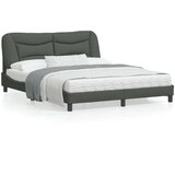  Okvir kreveta s LED svjetlima tamnosivi 160 x 200 cm od tkanine | shoptok.hr
