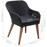  5-dijelni vrtni blagovaonski set crni | shoptok.hr