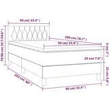  Krevet box spring s madracem LED smeđesivi 90x200 cm tkanina | shoptok.hr
