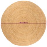  Ukrasni pleteni tepih od jute 240 cm okrugli | shoptok.hr