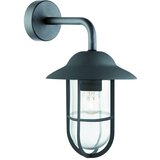 Searchlight Genoa Zunanja stenska svetilka v obliki kupole z 1 lučjo, črna, IP44, steklene svetilke, mat, E27, (22100679) | Shoptok.si