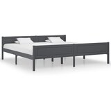  Posteljni okvir iz trdne borovine siv 200x200 cm | Shoptok.si