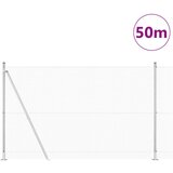 vidaXL Varjena žična ograja z 13 stebri z utori 1.4x50 m Cinkano jeklo | Shoptok.si