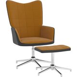 The Living Store Stol za sproščanje s stolčkom rjav žamet in PVC - Stol Za Sproščanje, (21420340) Cene
