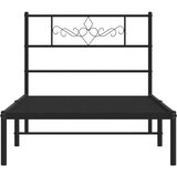 Metalni okvir za krevet s uzglavljem crni 80x200 cm | shoptok.hr