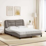  Postelja z vzmetnico taupe 120x200 cm blago | Shoptok.si