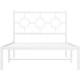  Metalni okvir za krevet s uzglavljem bijeli 100x200 cm | Eponuda.com