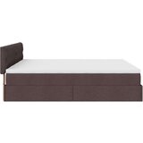 vidaXL Otomanski posteljni okvir z vzmetnicami rjav 200x200 cm blago | Shoptok.si