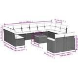  13-dijelni set vrtnih sofa s jastucima poliratan crni | shoptok.hr