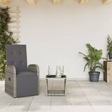 vidaXL Vrtna jedilna garnitura 2-delna z blazinami siv poli ratan | Shoptok.si