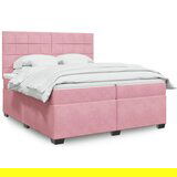  The Living Store Box spring postelja z vzmetnico roza 200x200 cm žamet - Box Spring Postelja, (21491319) | Shoptok.si