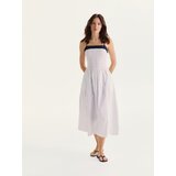 Reserved Pamučna midi haljina - bijela | shoptok.hr