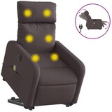  Električni masažni naslonjač na podizanje od tkanine tamnosmeđi | shoptok.hr