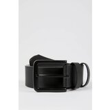 Defacto Men's Rectangle Buckle Faux Leather Belt Cene