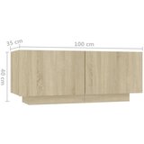  Noćni ormarić boja hrasta sonome 100 x 35 x 40 cm od iverice | shoptok.hr