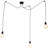 Industrijska viseča svetilka črna 3-light - Cava