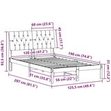 vidaXL Krevetni okvir s tapiciranim uzglavljem Smeđa 120 x 190 cm | shoptok.hr