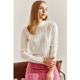 Bianco Lucci Women's Turtleneck Ribbed Knitwear Sweater | Shoptok.si
