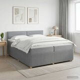  Boxspring krevet s madracem Svjetlosiva 200 x 200 cm Tkanina | shoptok.hr