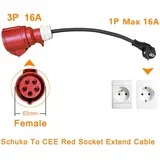 adapter kabla cee (uko-uto crveni) 16A na schuko 16A monofazni