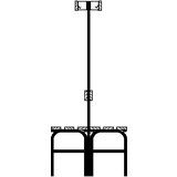 Sypro Garderobna klop iz nerjavnega jekla, VxG 1650 x 725 mm, dolžina 2000 mm, 12 kljukic, antracitne barve, rešetka za čevlje | Shoptok.si
