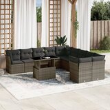 vidaXL 11-dijelni set vrtnih sofa od poliratana s jastucima sivi | shoptok.hr