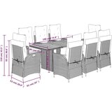  9-dijelni vrtni blagovaonski set s jastucima crni od poliratana | shoptok.hr