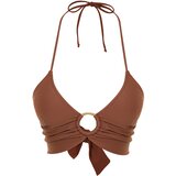 Trendyol Brown Triangle Accessory Bikini Top | shoptok.hr