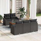 vidaXL 6-dijelni vrtni kauč set s jastučićima crni poli ratan acacia | shoptok.hr