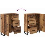 vidaXL Strani šal Star les 69,5 x 34 x 90 cm Inženirski les in železo | Shoptok.si