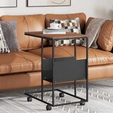  Bočni stolić s kotačima crni 55x36x63,5 cm konstruirano drvo | shoptok.hr