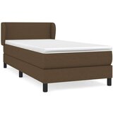  Box spring postelja z vzmetnico temno rjav 90x190 cm blago, (20791308) | Shoptok.si